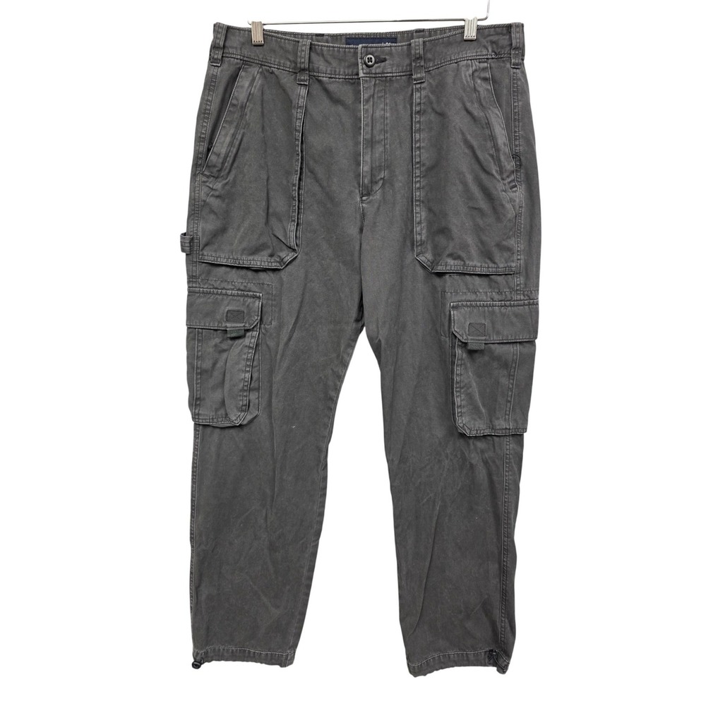 Abercrombie & Fitch Loose Cargo Pants Mens 34 Gray Utility Gorpcore Workwear EUC